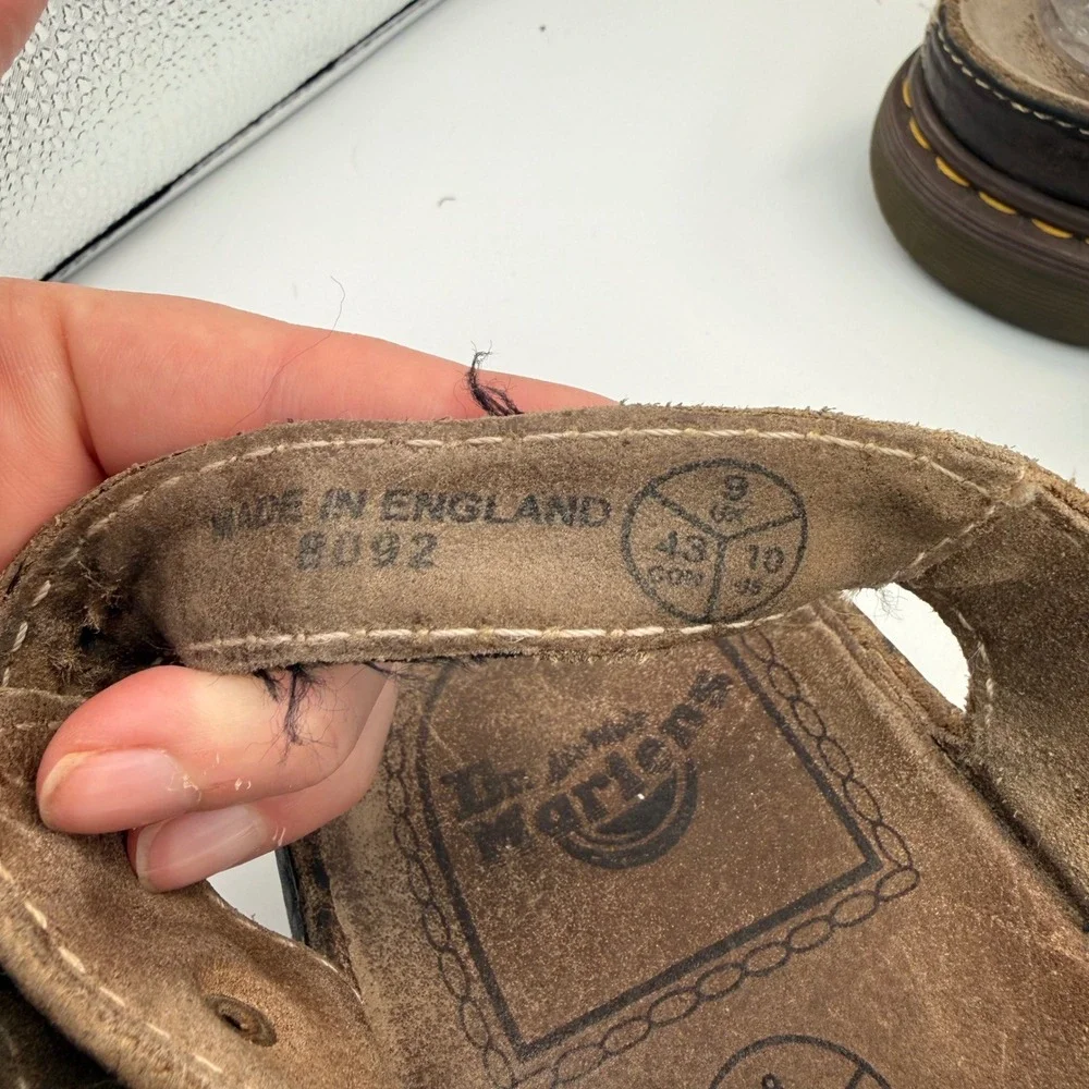 Dr. Martens 8092 Vintage Made in England Brown Leather Fisherman Sandals Mens 10